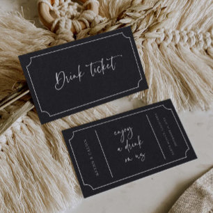 Drink Ticket Wedding Reception Bar Token Card B613