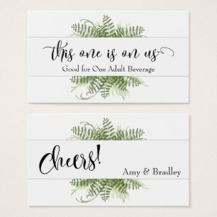 Drink Tickets   Abstract Greenery, Foliage Bouquet
