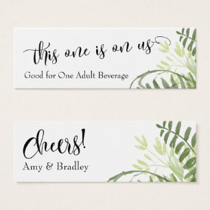 Drink Tickets   Abstract Greenery, Foliage Bouquet