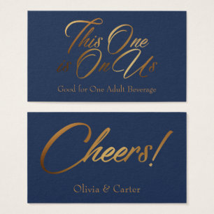 Drink Tickets, Bold, Elegant Gold Script on Navy
