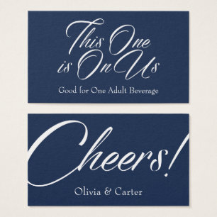 Drink Tickets, Bold, Elegant White Script on Navy