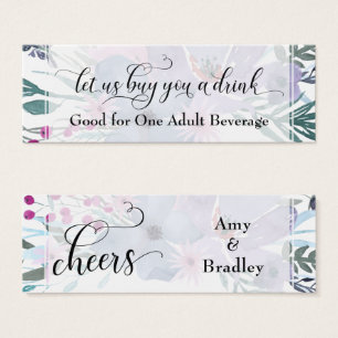 Drink Tickets Colourful Watercolor Flower Bouque