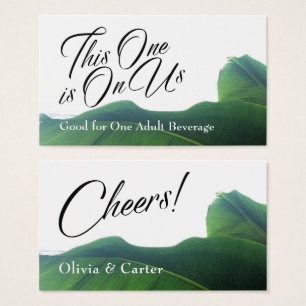 Drink Tickets with Tropical Green Banana Leaves