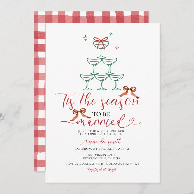 Drink Tis The Season to Be Married Bridal Shower Invitation (Front/Back)