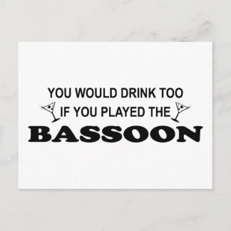 Drink Too - Bassoon Postcard