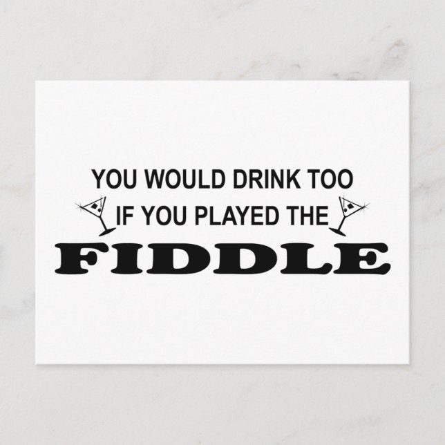 Drink Too - Fiddle Postcard (Front)