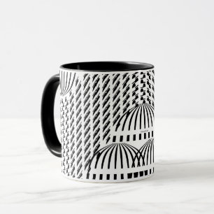 Drink Up Black and White Domes Mug