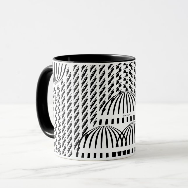 Drink Up Black and White Domes Mug (Front Left)