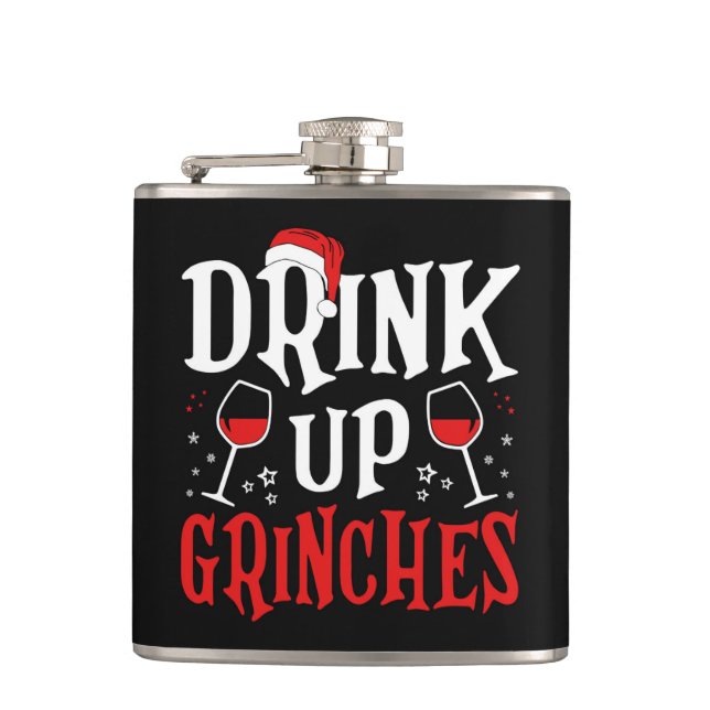 Drink Up Quote Flask (Front)