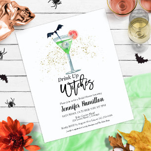 Drink Up Whitches Bridal Shower Budget Invitations