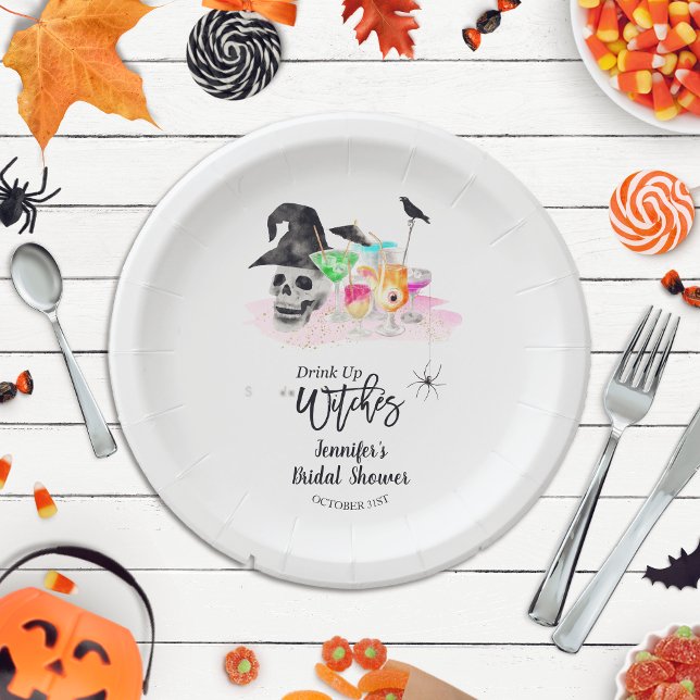 Drink Up Whitches Bridal Shower Paper Plate (Creator Uploaded)