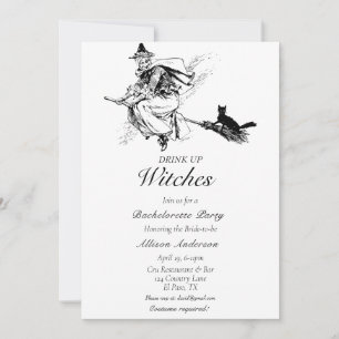 Drink up Witches Bachelorette Party Invitation