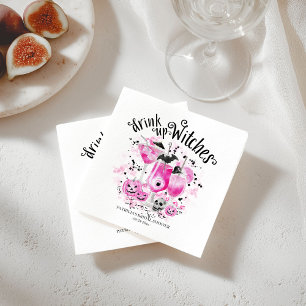 Drink up Witches Cocktail Halloween Bridal Shower Napkin