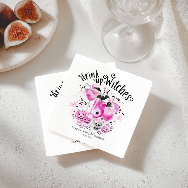  Drink up Witches Cocktail Halloween Bridal Shower Napkin (Creator Uploaded)