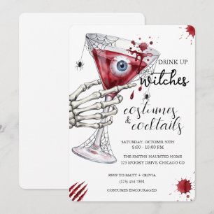 Drink Up Witches Cocktail Halloween Party Invitation