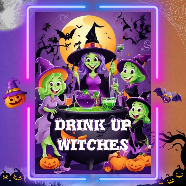 Drink Up Witches! Fun Halloween Girls Night Invitation (Creator Uploaded)