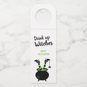 Drink Up Witches Funny Halloween Party Decor Bottle Tag