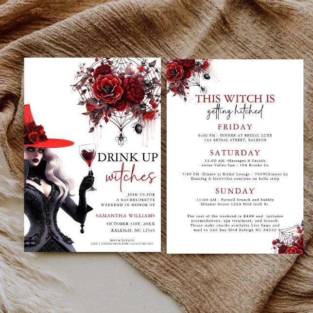 Drink Up Witches Gothic  Bachelorette Party  Invitation (Creator Uploaded)