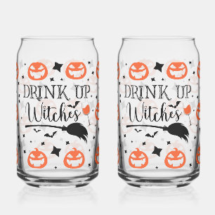 Drink Up Witches Halloween Can Glass