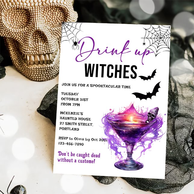 Drink Up Witches Halloween Party Invitation (Creator Uploaded)