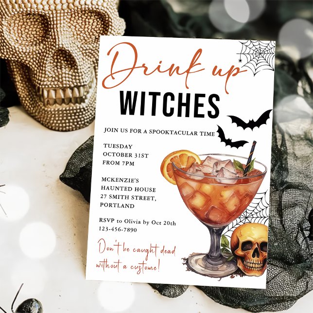 Drink Up Witches Halloween Party Invitation (Creator Uploaded)