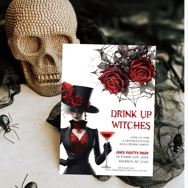 Drink Up Witches Halloween Party Invitation (Creator Uploaded)