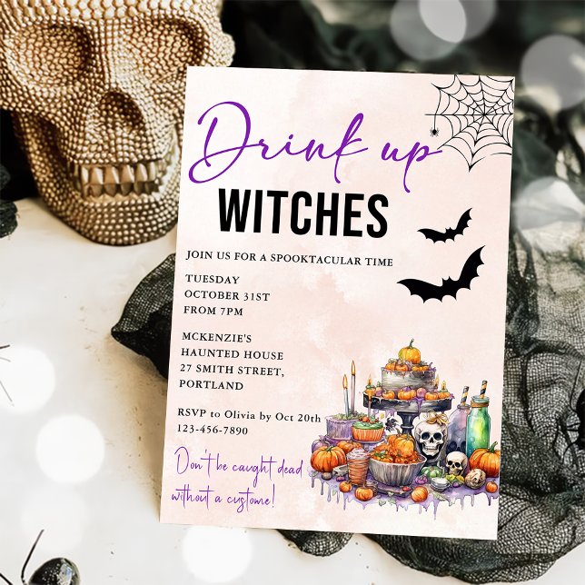 Drink Up Witches Halloween Party Invitation (Creator Uploaded)