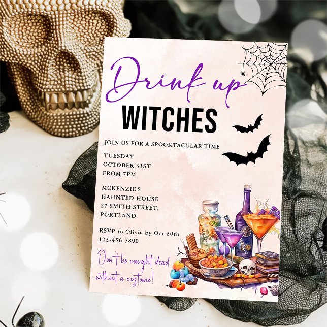 Drink Up Witches Halloween Party Invitation (Creator Uploaded)