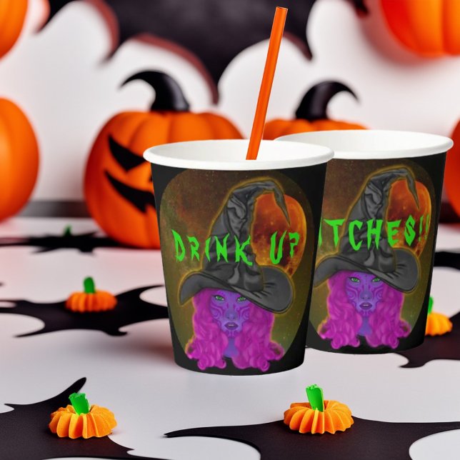 Drink Up Witches Halloween Witch Party Tableware Paper Cups (Creator Uploaded)