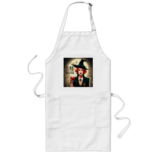 Drink Up Witches Long Apron (Front)