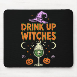 Drink Up Witches Purple Hat Funny Halloween Men Mouse Pad