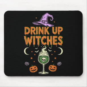 Drink Up Witches Purple Hat Funny Halloween Men Wo Mouse Pad