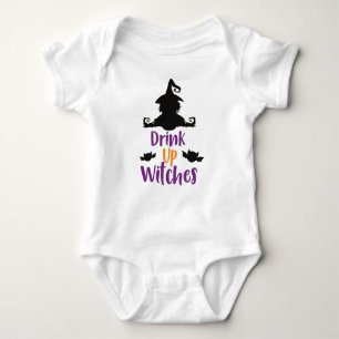 Drink Up Witches, Witch, Bats, Halloween Baby Bodysuit