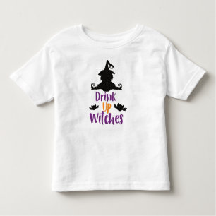 Drink Up Witches, Witch, Bats, Halloween Toddler T-Shirt