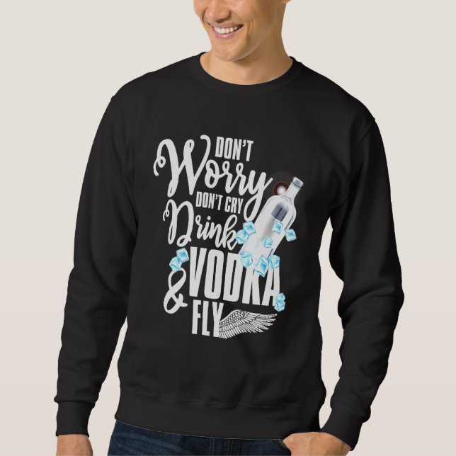 Drink Vodka Fly Alcohol Drinking Tee (Front)