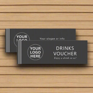 Drink Voucher Corporate Event Clean Grey Logo Card