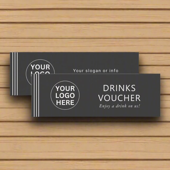 Drink Voucher Corporate Event Clean Grey Logo Card (Creator Uploaded)