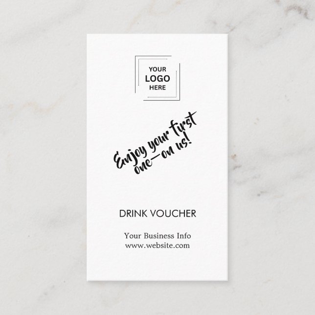 Drink Voucher | Corporate Event Logo Card (Front)