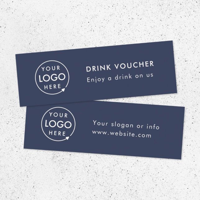 Drink Voucher | Navy Blue Corporate Logo Card (Creator Uploaded)