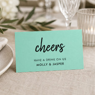 Drink Voucher Teal Green Party Token Card