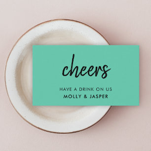 Drink Voucher   Teal Green Party Token Card