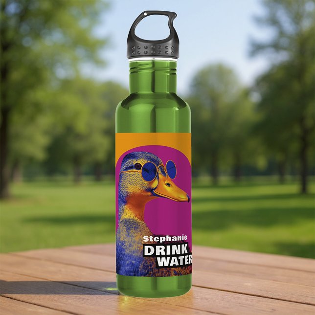 Drink Water Duck Meme  710 Ml Water Bottle (Stay hydrated in style with this customizable Drink Water Duck water bottle! )