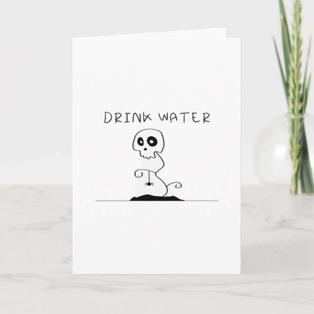 Drink Water - Eat Drink And Be Scary Retro Classic Card (Front)