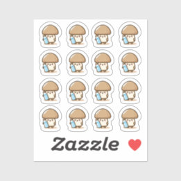 Drink water mushroom Custom-Cut Vinyl Sticker