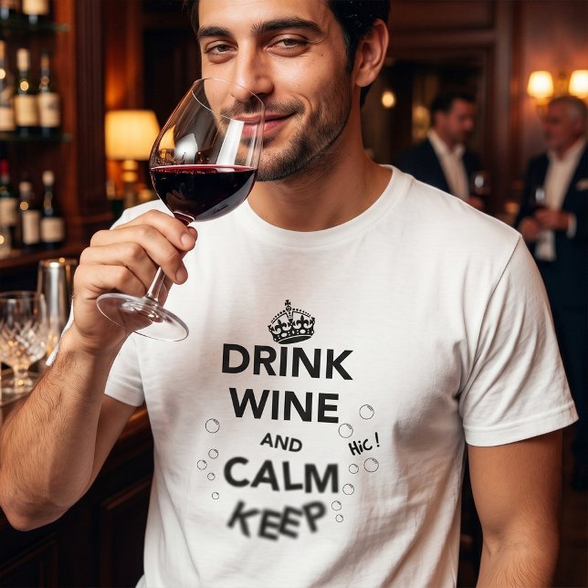 Drink Wine and Calm Keep T-Shirt (Creator Uploaded)