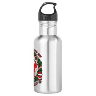 Drink Wine French Bulldog Dog Red Plaid Christmas 532 Ml Water Bottle