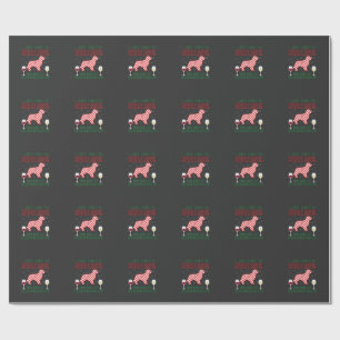 Drink Wine Hug Golden Retriever Christmas Wrapping Paper