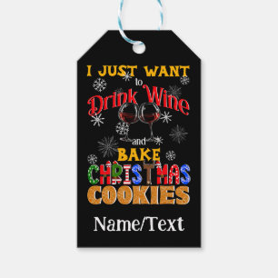 Drink WineBake Christmas Cookies Gift Tags