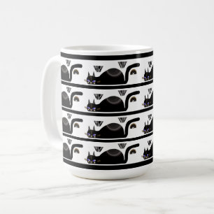 Drink with black cats coffee mug