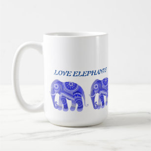 DRINK WITH BLUE COOL ELEPHANT COFFEE MUG